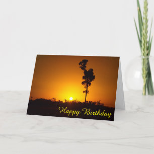 Outback sunset blank birthday card