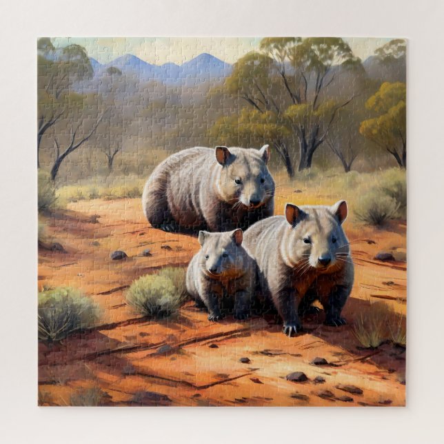 Outback Trio: Wombat Wanderers, Jigsaw Puzzle (Vertical)