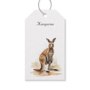 Outback Wanderer: Watercolor Kangaroo custom Gift Tags