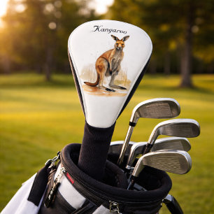 Outback Wanderer: Watercolor Kangaroo custom Golf Head Cover