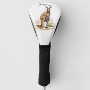 Outback Wanderer: Watercolor Kangaroo custom Golf Head Cover