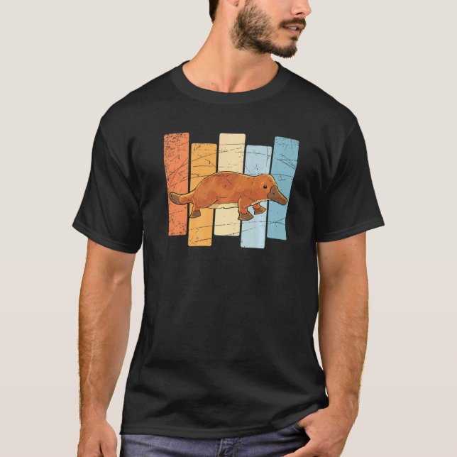 Outback Zoo Animal Cute Platypus Retro Australia T-Shirt (Front)