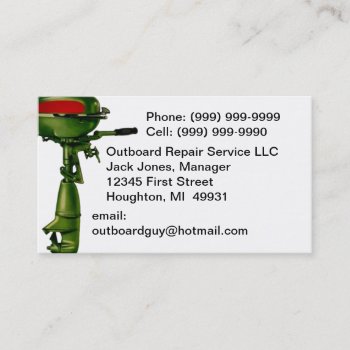 Outboard Motor Repair Service Engine Business Card by ChatRoomCowboy at Zazzle