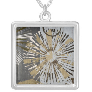 Outburst Tiles III Silver Plated Necklace