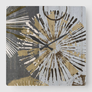 Outburst Tiles III Square Wall Clock