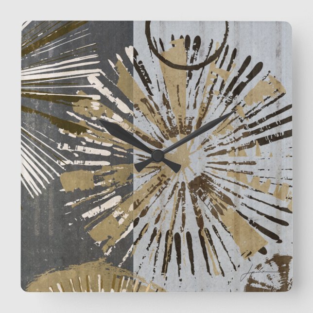 Outburst Tiles III Square Wall Clock (Front)