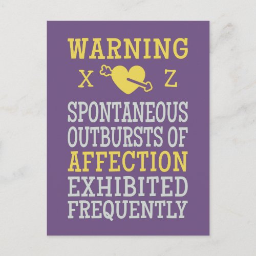 Outbursts of Affection custom postcard