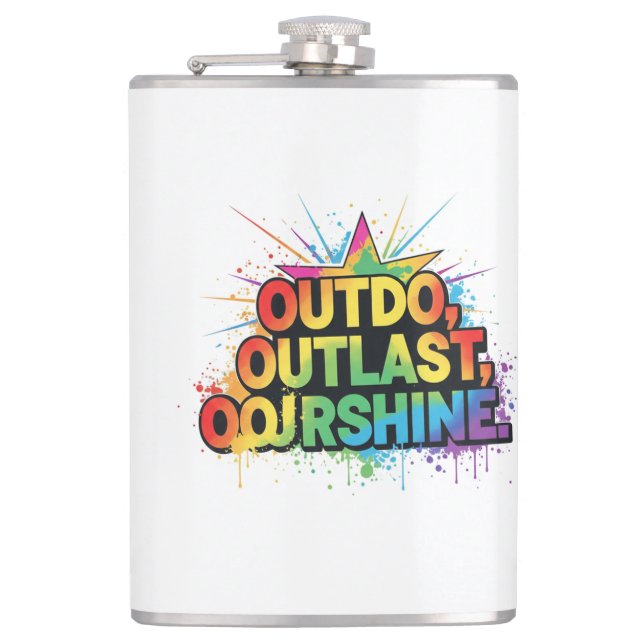 Outdo, Outlast, Outshine – Champion Mindset Tee Flask (Front)