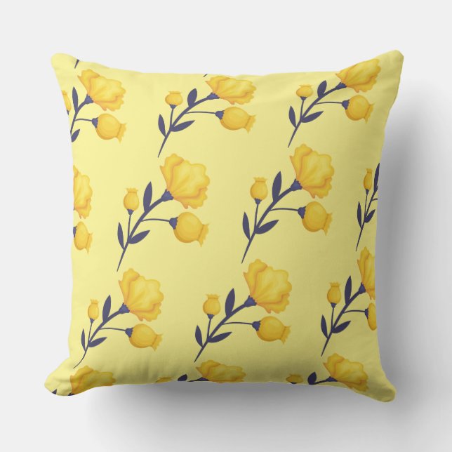 Outdoor Accent Pillow-Tulips Throw Pillow (Front)