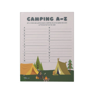 Outdoor Adventure Camping A–Z Explorer Game Notepad