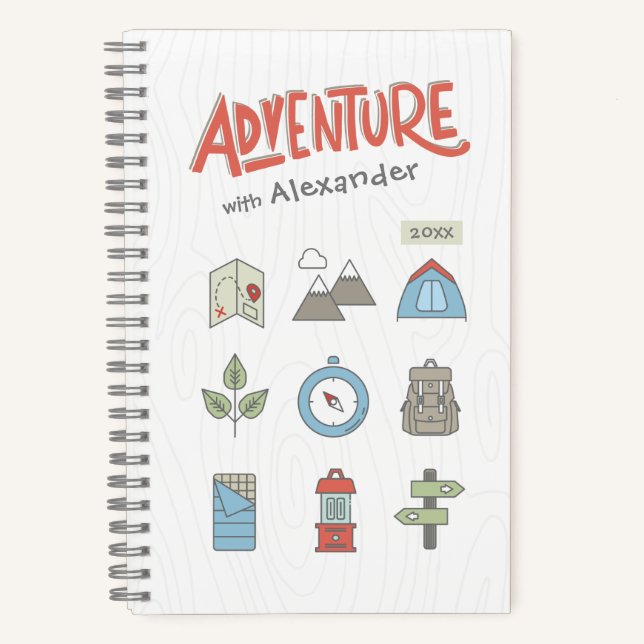 Outdoor Adventure Camping Graphic Kid's Notebook (Front)