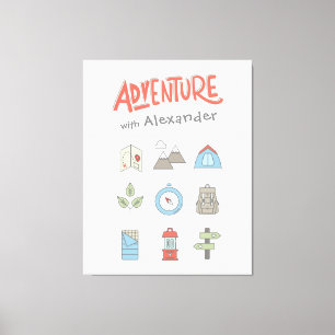 Outdoor Adventure Camping Kids Canvas Wall Art