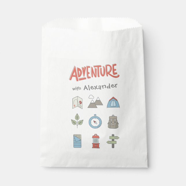 Outdoor Adventure Camping Kids Party Favor Bag (Front)