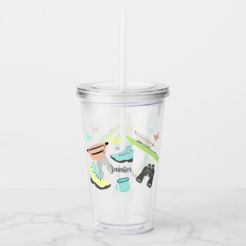 Outdoor Adventure Collage Personalized Acrylic Tumbler