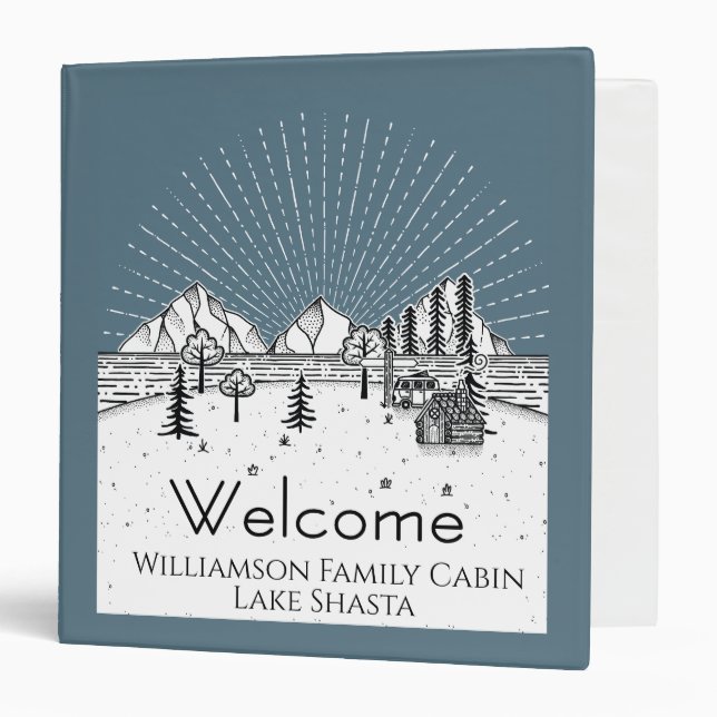 Outdoor Adventure Family Cabin Vacation Rental 3 Ring Binder (Front/Inside)