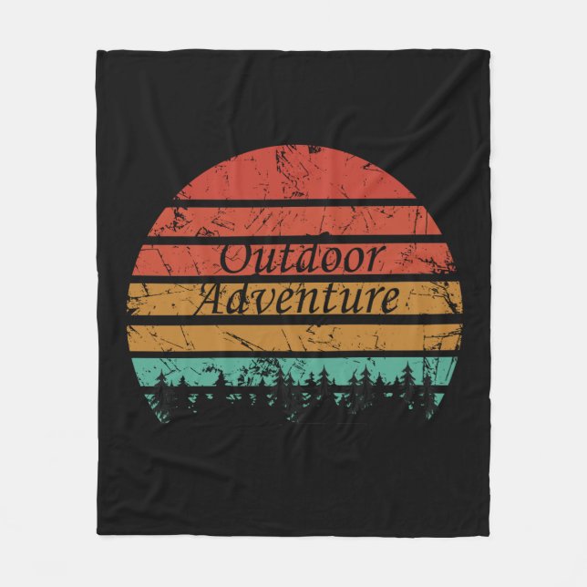 Outdoor adventure hiking lover fleece blanket (Front)