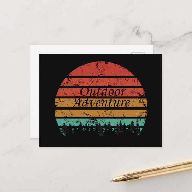 Outdoor adventure hiking lover holiday postcard (Front/Back In Situ)