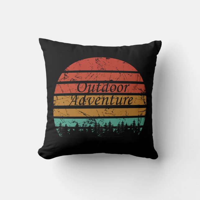 Outdoor adventure hiking lover throw pillow (Front)
