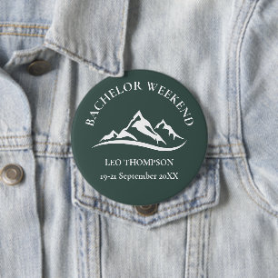 Outdoor Adventure Mountain Bachelor Weekend Button
