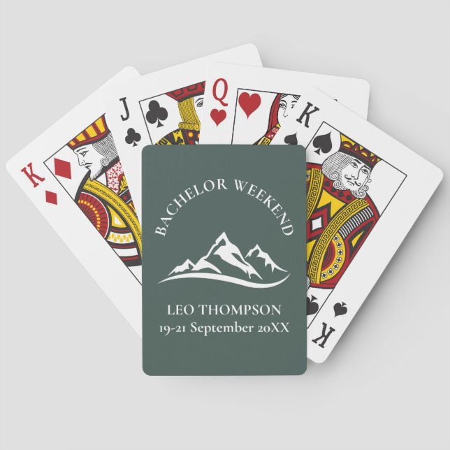 Outdoor Adventure Mountain Bachelor Weekend Poker Cards (Back)
