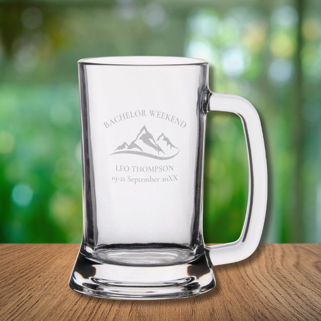 Outdoor Adventure Mountain Bachelor Weekend  Stein (Bachelor Weekend Rustic Outdoor Beer Stein)