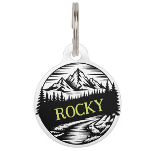 Outdoor Adventure Mountain Personalized Pet ID Tag