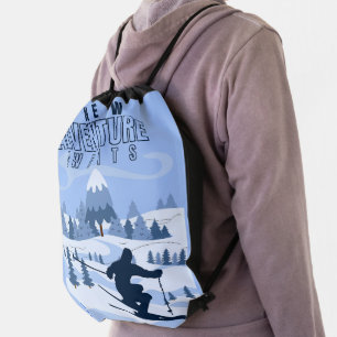 Outdoor Adventure snowboarding Winter Drawstring Bag