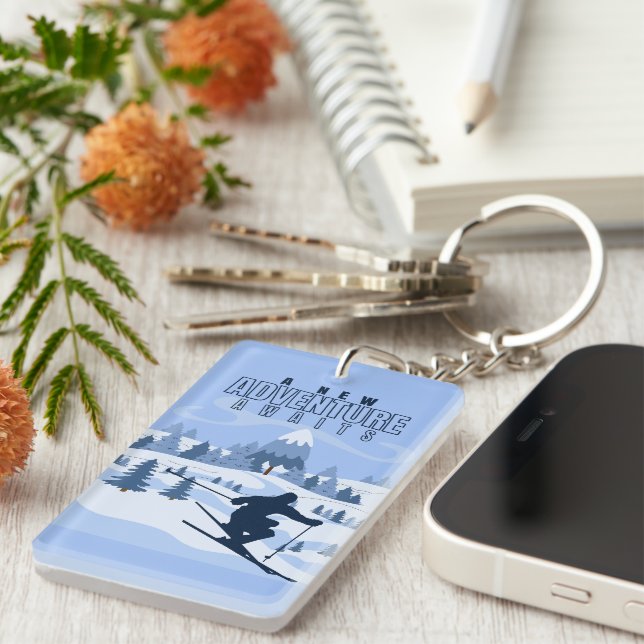  Outdoor Adventure snowboarding Winter  Keychain (Front Right)