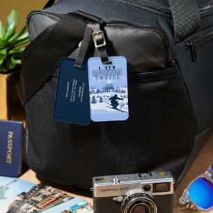 Outdoor Adventure snowboarding Winter Luggage Tag