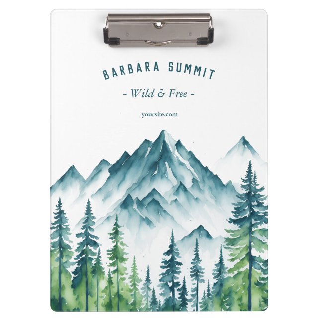 Outdoor Adventure Travel Guide Mountain Pine Clipboard (Front)