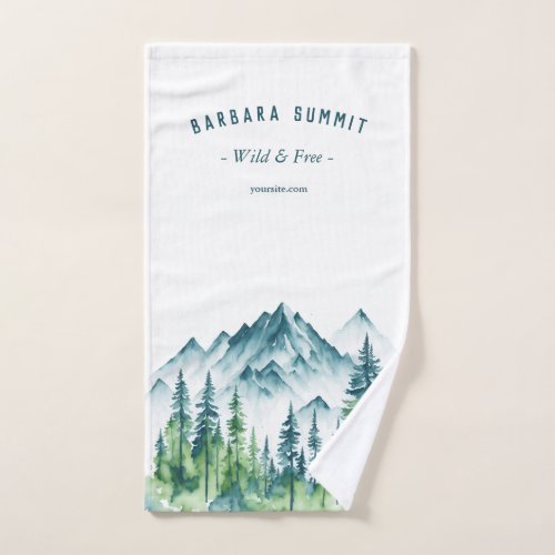 Outdoor Adventure Travel Guide Mountain Pine Hand Towel