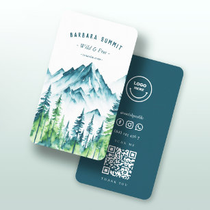 Outdoor Adventure Travel Mountain Forest  Business Card