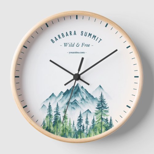 Outdoor Adventure Travel Mountain Pine Forest Clock