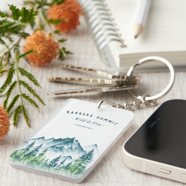 Outdoor Adventure Travel Mountain Pine Forest Keychain (Front Right)