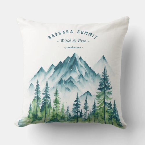 Outdoor Adventure Travel Mountain Pine Forest Throw Pillow