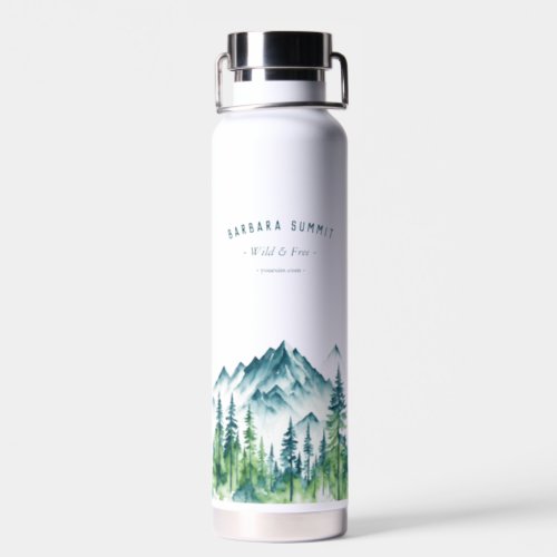 Outdoor Adventure Travel Mountain Pine Forest Water Bottle