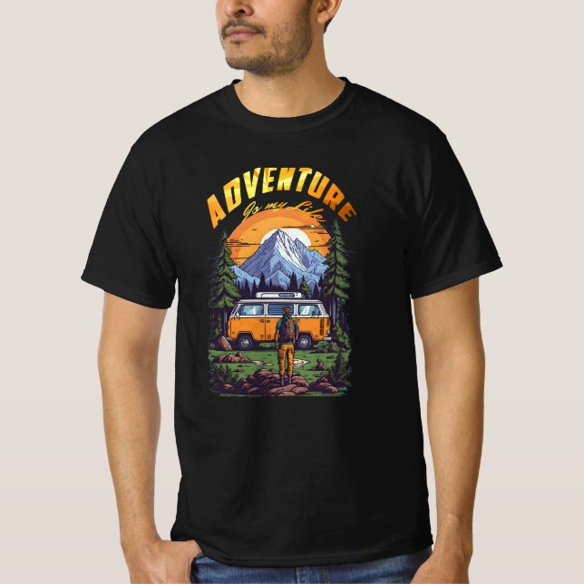 Outdoor Adventure Traveling Bus T-Shirt (Front)