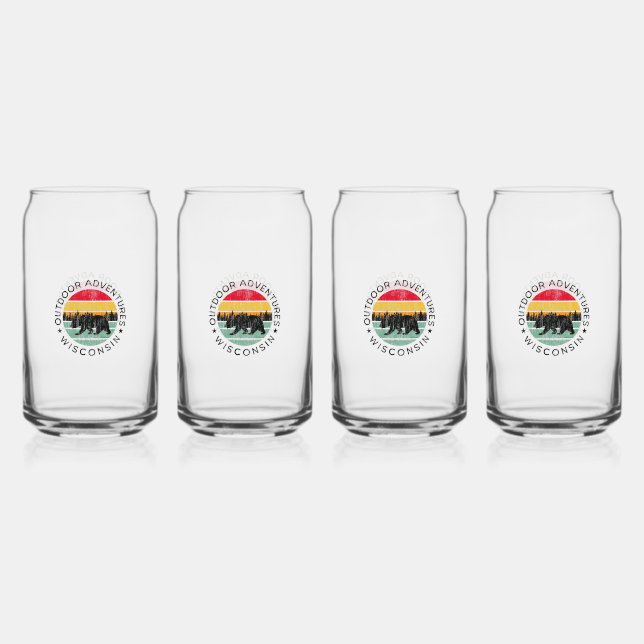 Outdoor Adventures Wisconsin Can Glass (Front)