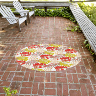 Outdoor Area Rug Tropical Palms