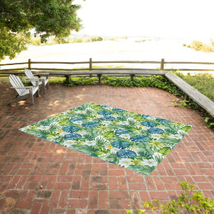 Outdoor Area Rug Tropical Palms
