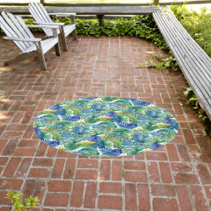 Outdoor Area Rug Tropical Palms