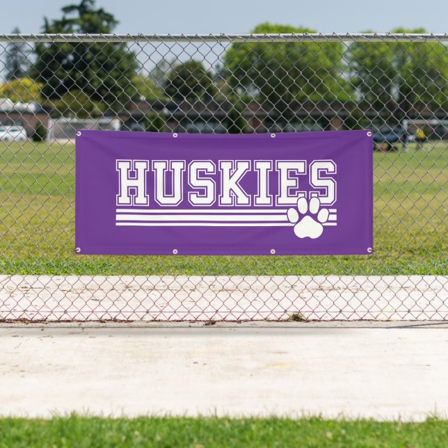 Outdoor Banner-Huskies Banner (Insitu)