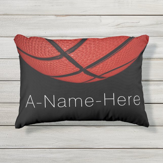 Outdoor Basketball Personalized with name & number Outdoor Pillow (Front)