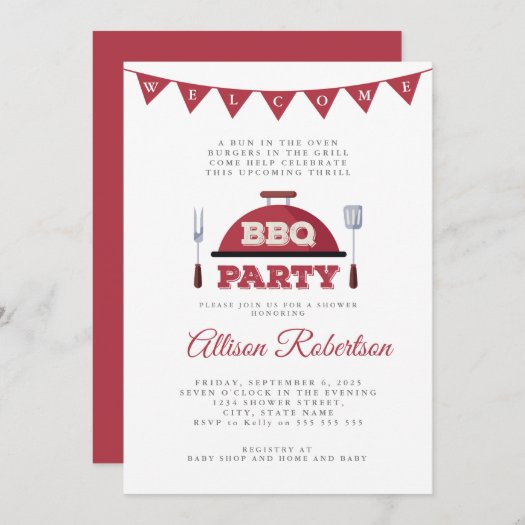 Outdoor BBQ Baby Shower  Invitation
