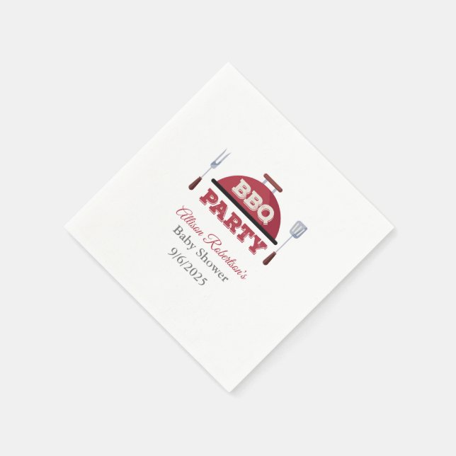 Outdoor BBQ Baby Shower Napkins (Corner)
