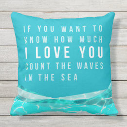 OUTDOOR Beach Style Pillow,Blue, Green, Turquois Outdoor Pillow
