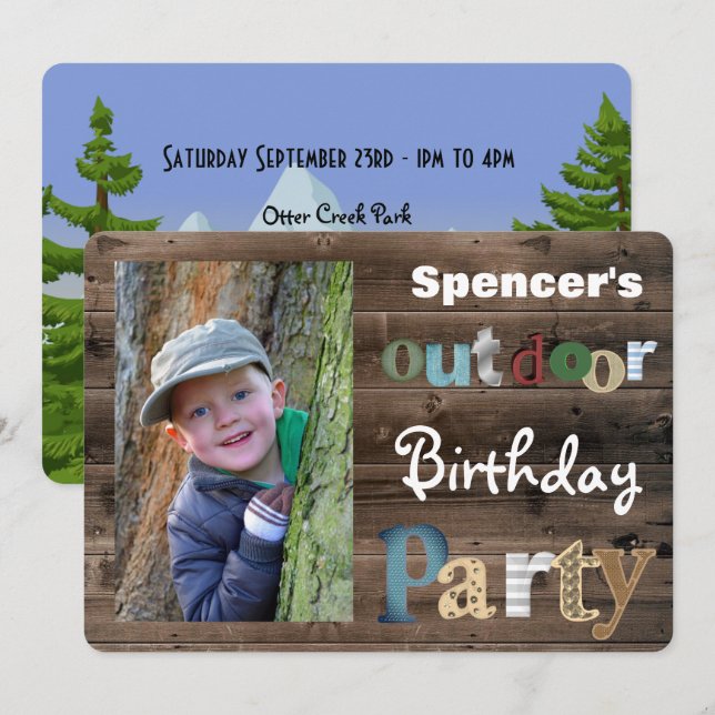 Outdoor Birthday Party Invitation (Front/Back)