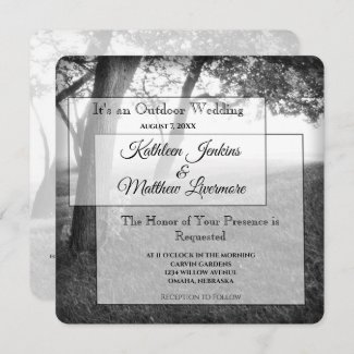 Outdoor Black & White Wedding Invitations