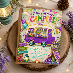 Outdoor Boho RV Birthday Celebration Invitation