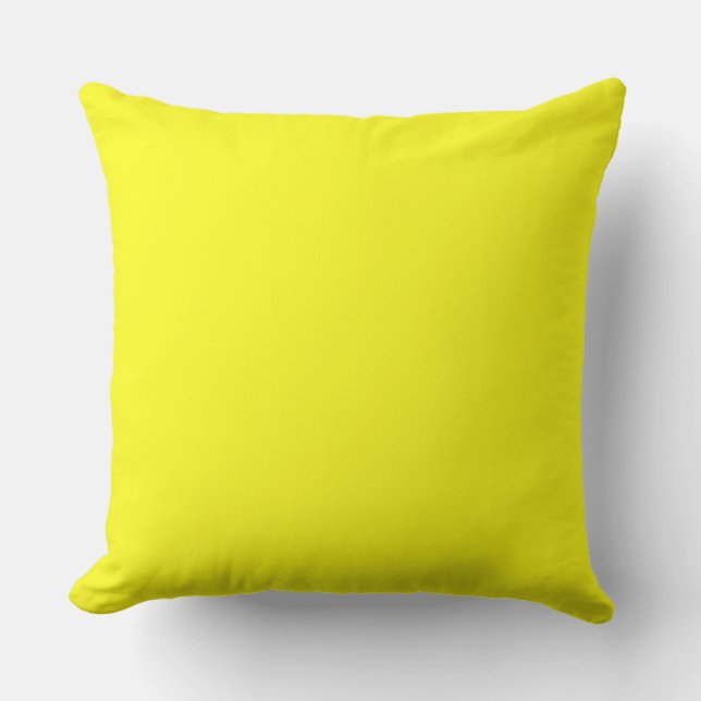 Outdoor bright yellow solid plain color throw pillow (Front)